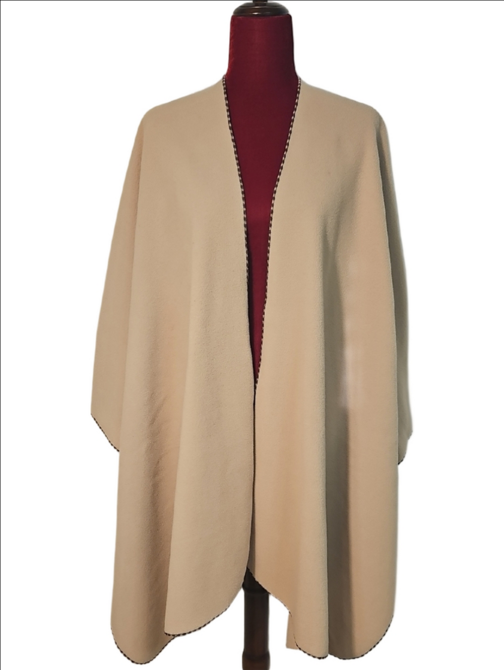 Charter Club Cream Open-Front Poncho